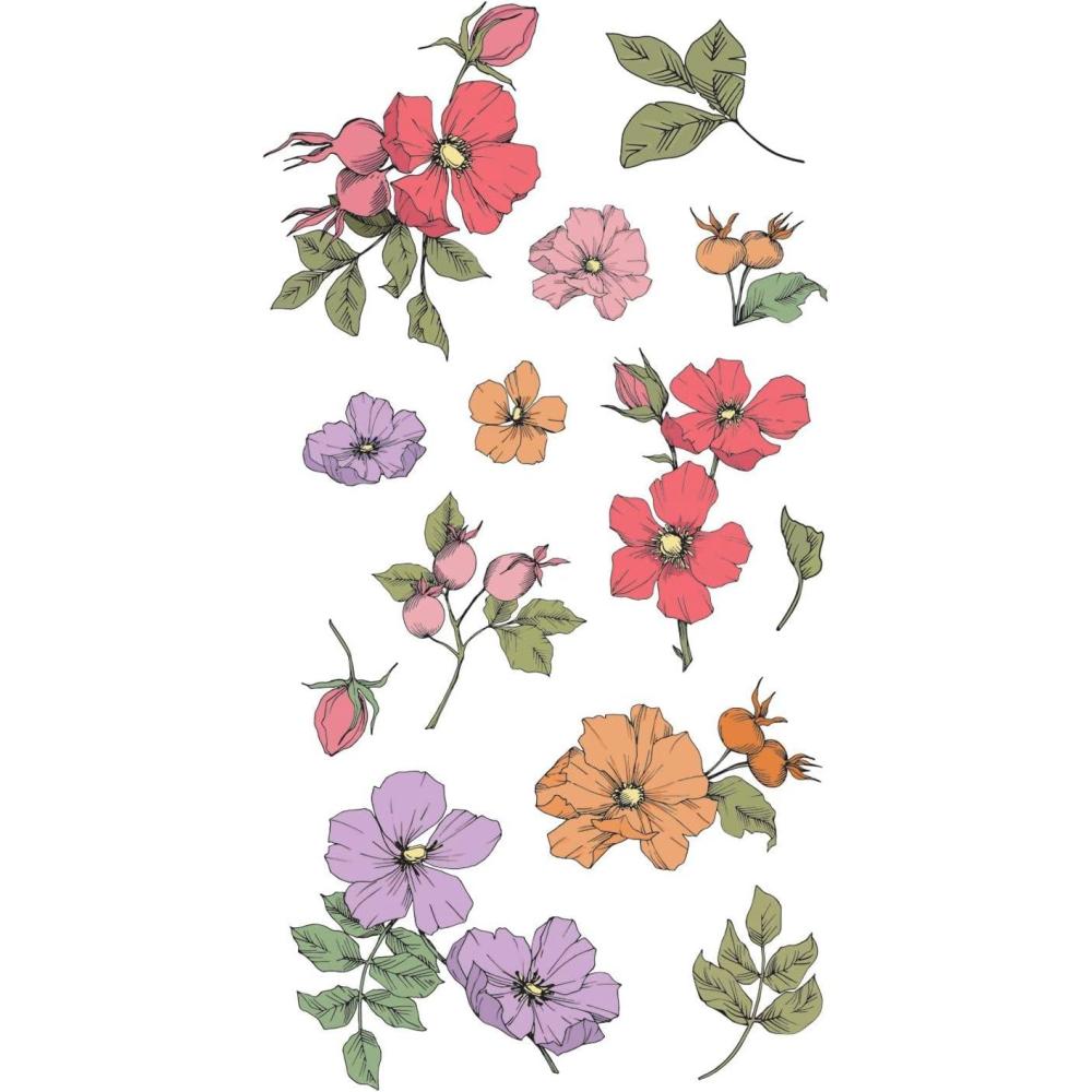 image:imageSizzix Clear Rubber Stamp Set 13PK Wildflower Botanicals