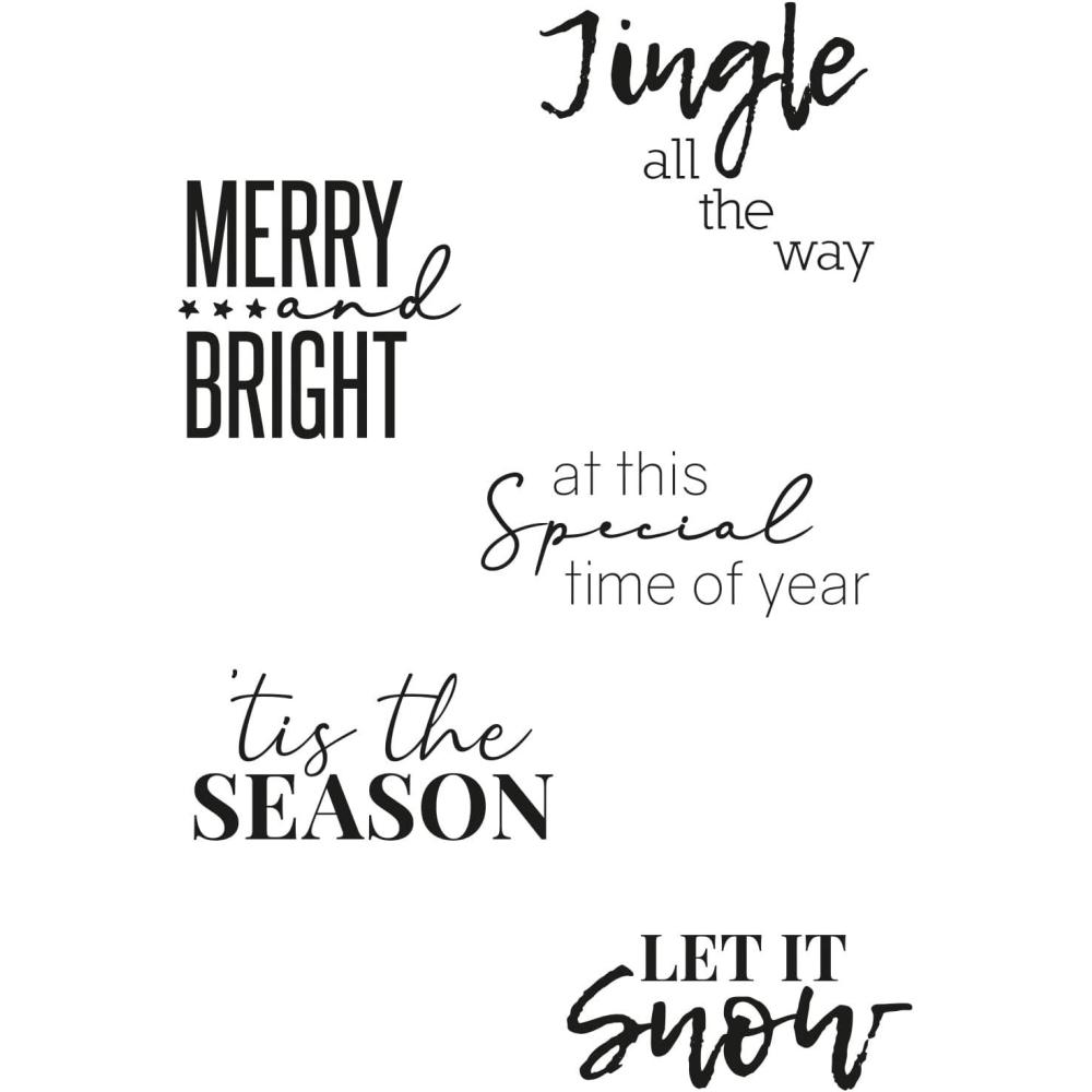 image:imageSizzix Festive Sentiments 2 Clear Stamps 5PK Olivia Rose 664938 Chapter 3 2022 One Size