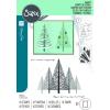 Sizzix A5 Clear Stamps w/Stencil Cosmopolitan Christmas, Merry and Light by Stacey Park, Multicolor, One Size
