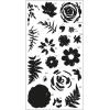 Sizzix Layered Clear Stamps Set Painted Florals, One Size, Multicolor