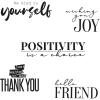 Sizzix Clear Stamps 5PK Sunnyside Sentiments #8 by Pete Hughes | 665410 | Chapter 3 2022, Multicolor