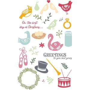 Sizzix A5 Clear Stamps Set 12 Days of Christmas by Catherine Pooler