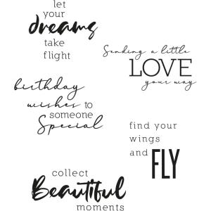 Sizzix Clear Stamps 5PK Sunnyside Sentiments #3 by Pete Hughes | 665405 | Chapter 3 2022