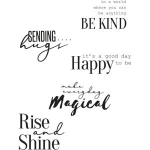 Sizzix Clear Stamps 5PK Sunnyside Sentiments #9 by Pete Hughes | 665411 | Chapter 3 2022, Multicolor