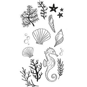 Sizzix Clear Stamps Set Ocean Elements by Lisa Jones, Multicolor, One Size