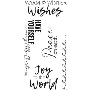 Sizzix Festive Sentiments #1 Clear Stamps 5PK Olivia Rose | 664937 | Chapter 3 2022, One Size