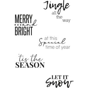 Sizzix Festive Sentiments #2 Clear Stamps 5PK Olivia Rose | 664938 | Chapter 3 2022, One Size