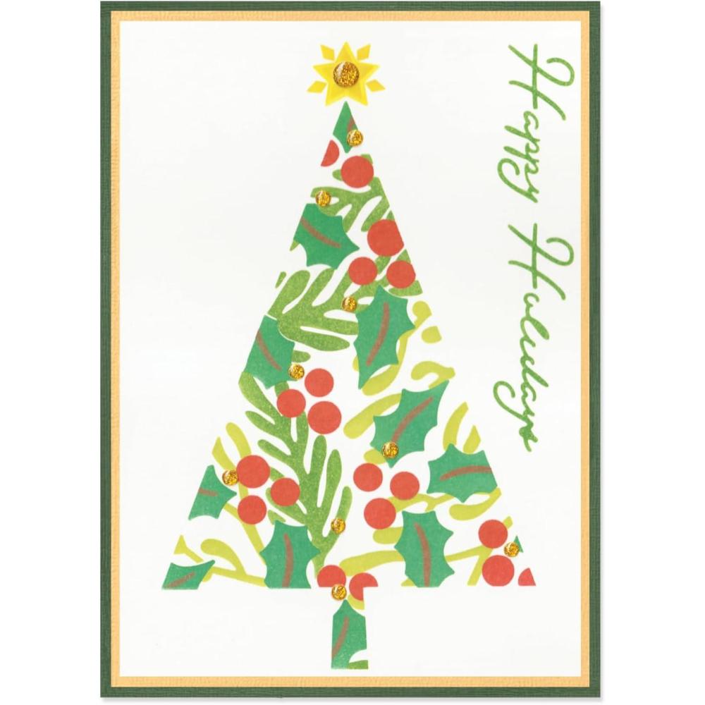 image:imageSizzix A6 Layered Stencils Cosmopolitan Christmas Happy Holidays by Stacey Park Multicolor One Size