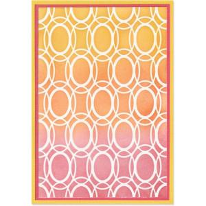 Sizzix A6 Stencil Cosmopolitan, Golden Rings #2 by Stacey Park