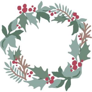 Sizzix Layered Reusable Crafts 4PK Holly Wreath by Lisa Jones | 665933 | Chapter 4 2022 Stencils, Mulitcolour