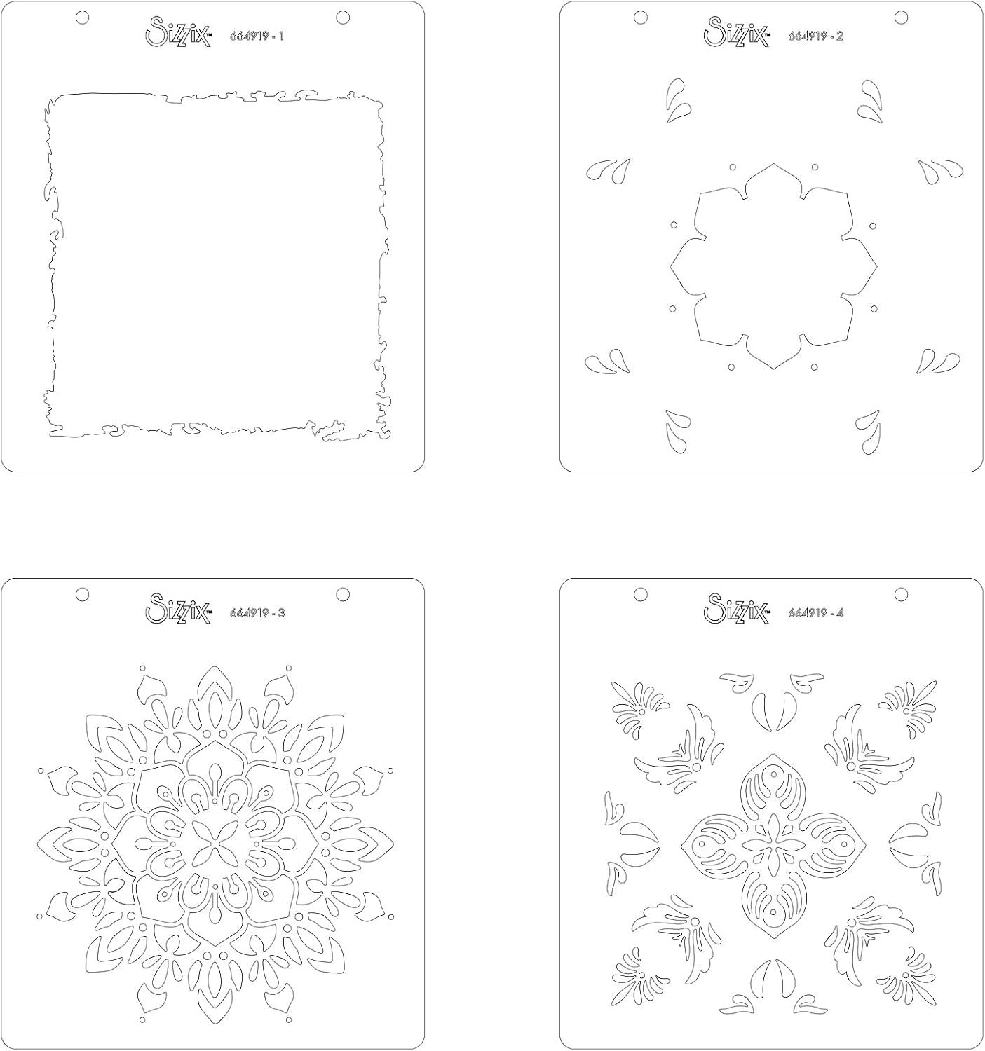 image:imageSizzix Layered Reusable Stencils for Crafts 4PK Mosaic Flowers by Jessica Scott 664919 Chapter 4 2022