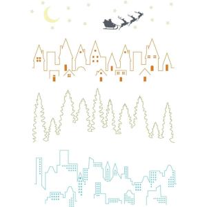 Sizzix A5 Clear Stamps Set Cosmopolitan, The View by Stacey Park, Multicolor, One Size