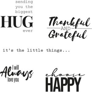 Sizzix Clear Stamps 5PK Sunnyside Sentiments #7 by Pete Hughes | 665409 | Chapter 3 2022, One Size, Multicolor