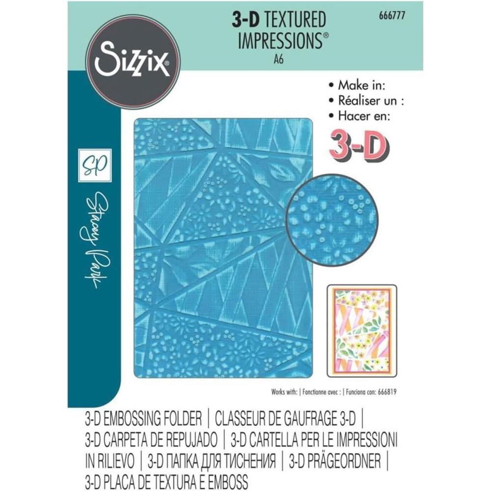 image:image3D Textured Impressions Embossing Folder  Fragmented Floral by Stacey Park for Sizzix