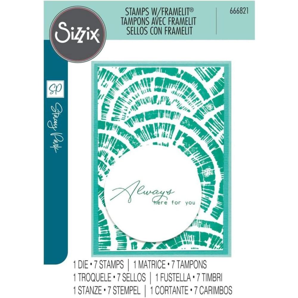 image:imageSizzix A5 Clear Stamps 7PK wFramelits Die Creative Coordinations Radiance by Stacey Park