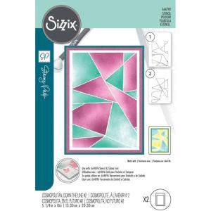 Stacey Park’s Cosmopolitan, Down the Line #2 A6 Stencil 2PK by Sizzix