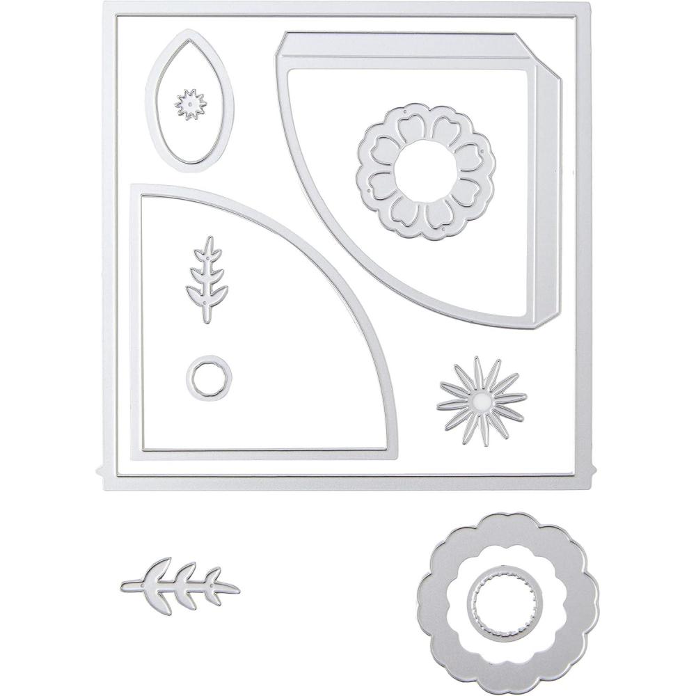 image:imageSizzix Thinlits Die 664883 Folio Page Pocket amp Flowers by Eileen Hull 12 Pack Multicolor