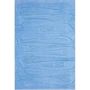 Sizzix 3-D Textured Impressions Folder Silverware by Eileen Hull | 666047 | Chapter 4 2022 Emboss, Grey(Grey)
