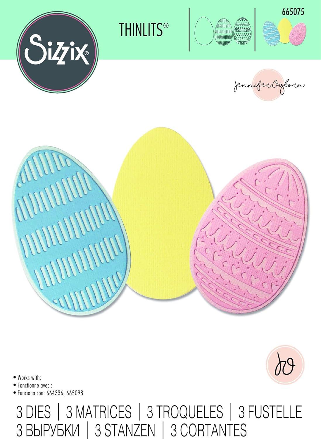 image:imageSizzix Thinlits Die 665075 Decorative Eggs by Jennifer Ogborn 3 Pack Multicolor