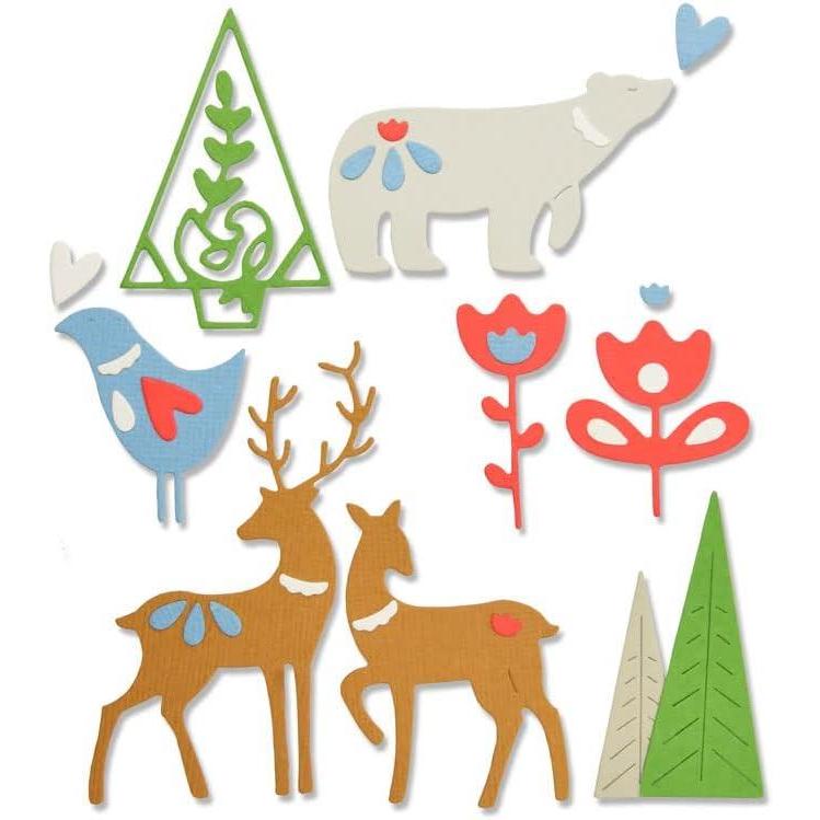 image:imageSizzix Christmas Elements Thinlits Die Set  10 Pack Multiple Sizes usoneChristmas Elements