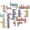 Sizzix SIZ660223 Tholtz Thinlits Die Celebration Words Scrpt Tholtz Thinlits Die , White