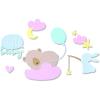 Sizzix Thinlits Die Set 12PK Hello Baby by Olivia Rose, 665805, One Size, Multicolor