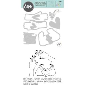 Sizzix Framelits Die Set 7PK w/Stamps Big Hugs by Olivia Rose, 665831, Multicolor
