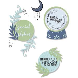 Sizzix Sizzx Framelits Die Set 10PK w/7PK Stamps Special Wishes by Olivia Rose | 665940 | Chapter 3 2022, Multicolor