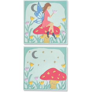 Sizzix Thinlits Die Set 13PK Fairy Scene by Lisa Jones | 666018 | Chapter 4 2022 Wafer, Grey