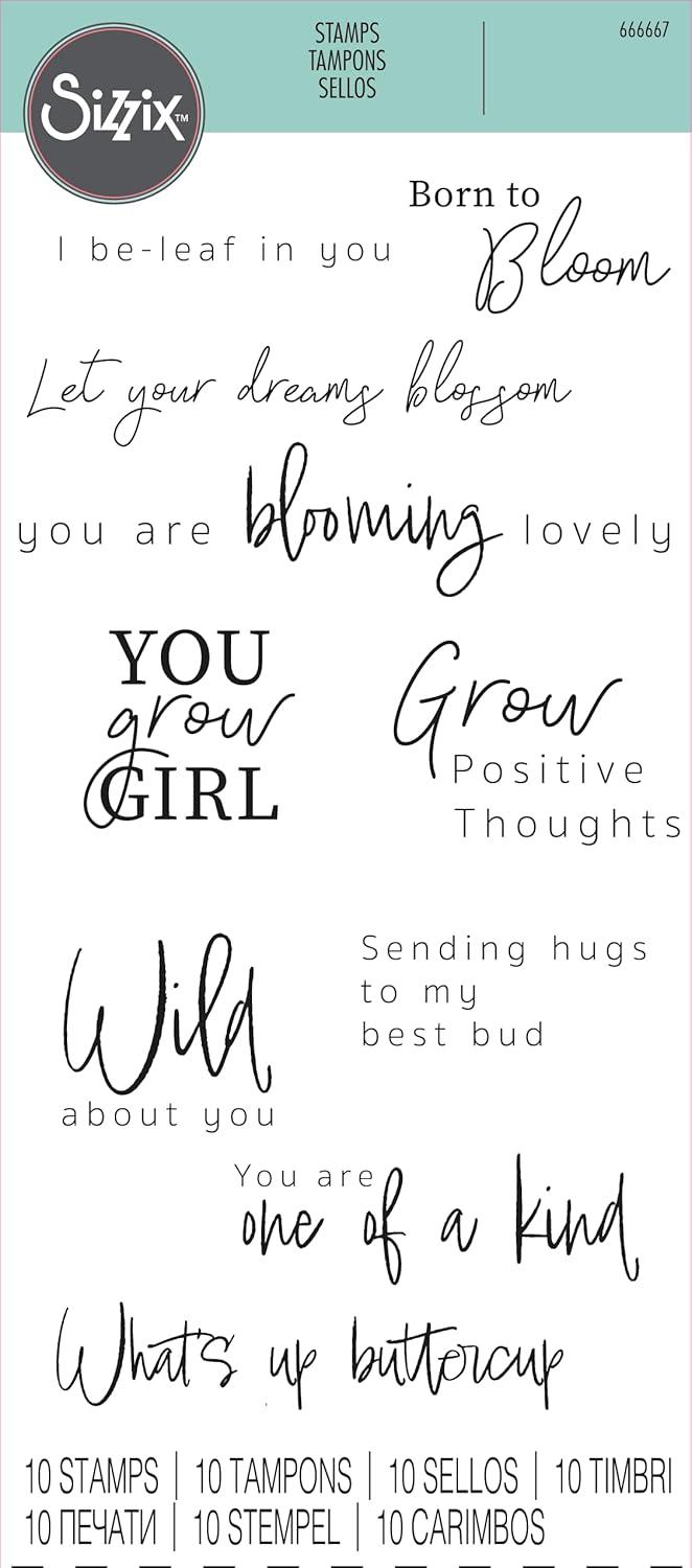 image:imageSizzix Clear Stamps Set Born to Bloom Multicolor One Size