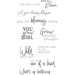 Sizzix Clear Stamps Set Born to Bloom, Multicolor, One Size