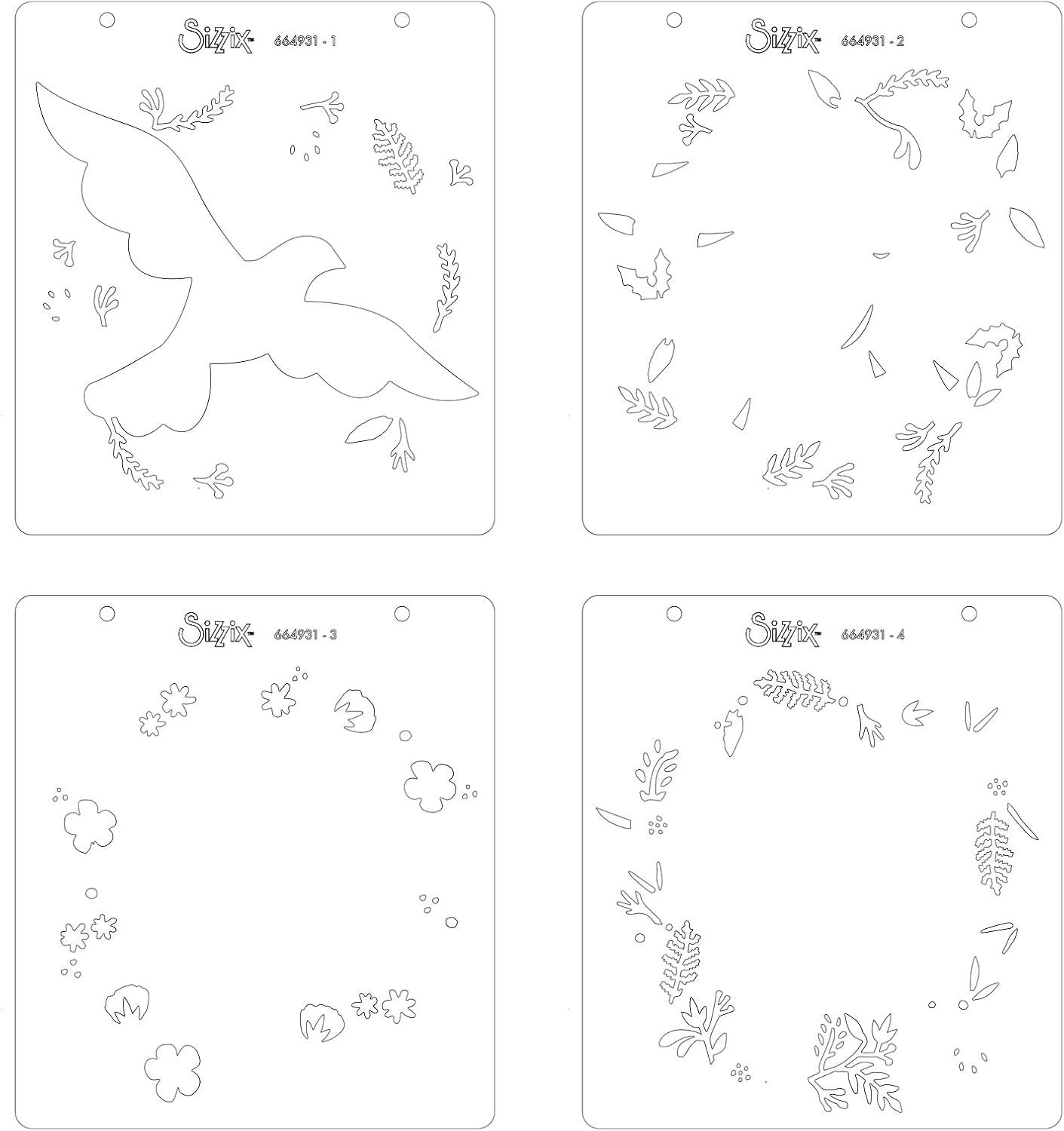 image:imageSizzix Layered Reusable Stencils for Crafts 4PK Dove 664931 Chapter 4 2022