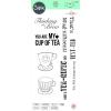 Sizzix Layered Clear Craft Card Making 7PK Tea-rific by Jennifer Ogborn | 666033 | Chapter 4 2022 Stamps, One Size, Grey