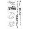 Sizzix Layered Clear Craft Card Making 7PK Tea-rific by Jennifer Ogborn | 666033 | Chapter 4 2022 Stamps, One Size, Grey