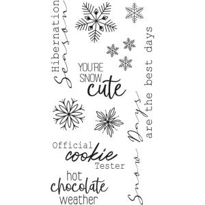Sizzix Clear Stamps 10PK Winter Sentiments by Jennifer Ogborn | 665977 | Chapter 3 2022, Multicolor