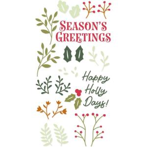 Sizzix Clear Stamps Set Happy Holly Days by Catherine Pooler
