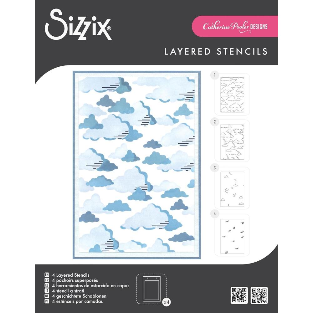 image:imageSizzix A6 Layered Stencils 4PK In the Clouds by Catherine Pooler