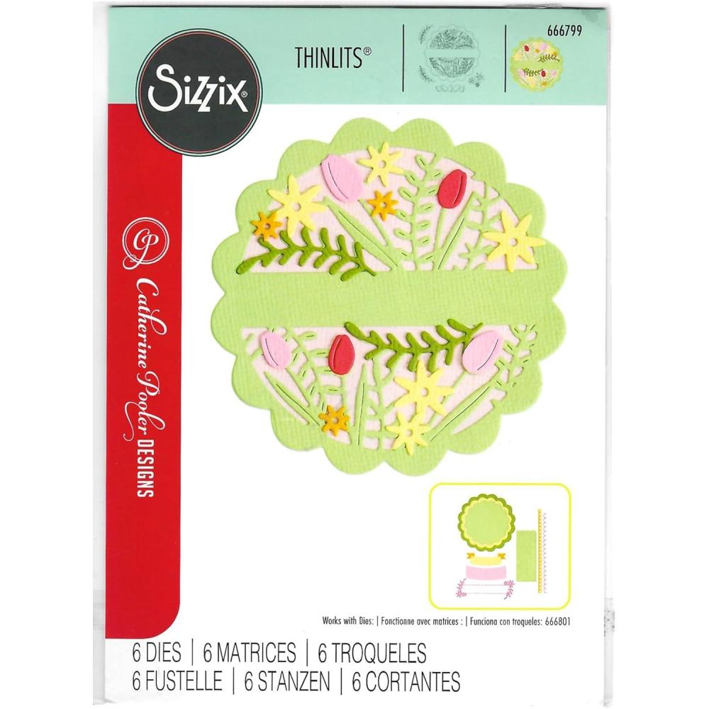 image:imageSizzix Thinlits Die Set 6PK  Tulips amp Blooms Circle by Catherine Pooler