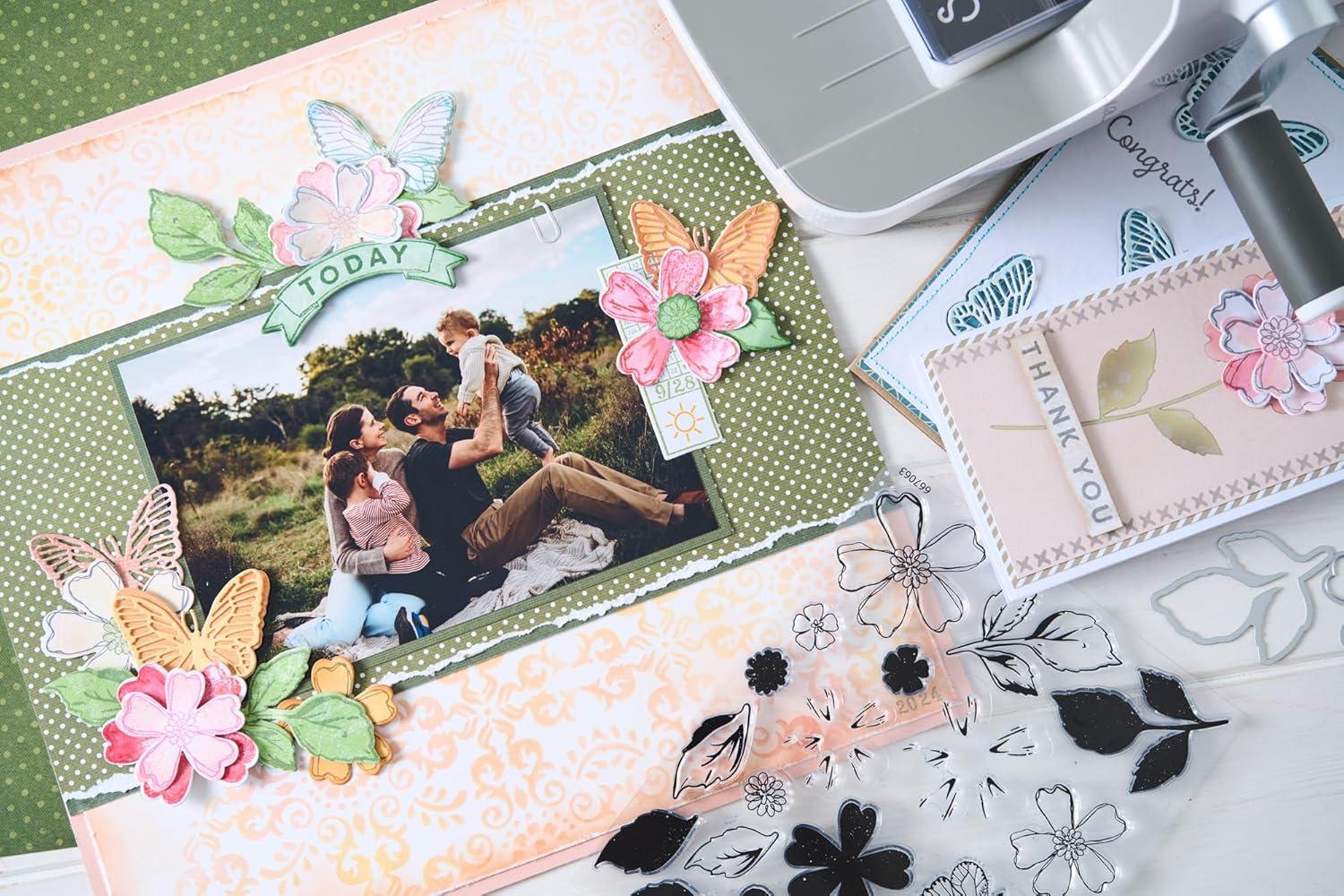 image:imageSizzix Clear Stamps Set with Framelits Dies Sweet Sprigs by 49 amp Market 19 Rubber Stamps amp 9 Cutting Dies