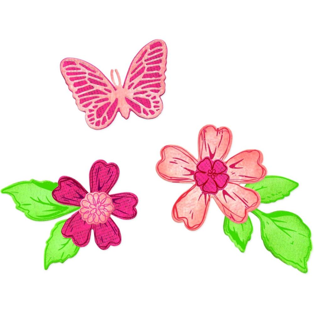 image:imageSizzix Clear Stamps Set with Framelits Dies Sweet Sprigs by 49 amp Market 19 Rubber Stamps amp 9 Cutting Dies