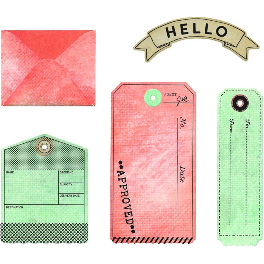 image:imageSizzix Clear Stamps Set with Framelits Dies Tag It by 49 amp Market 6 Rubber Stamps amp 17 Cutting Dies