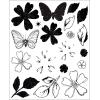 Sizzix Clear Stamps Set with Framelits Dies, Sweet Sprigs by 49 & Market, 19 Rubber Stamps & 9 Cutting Dies